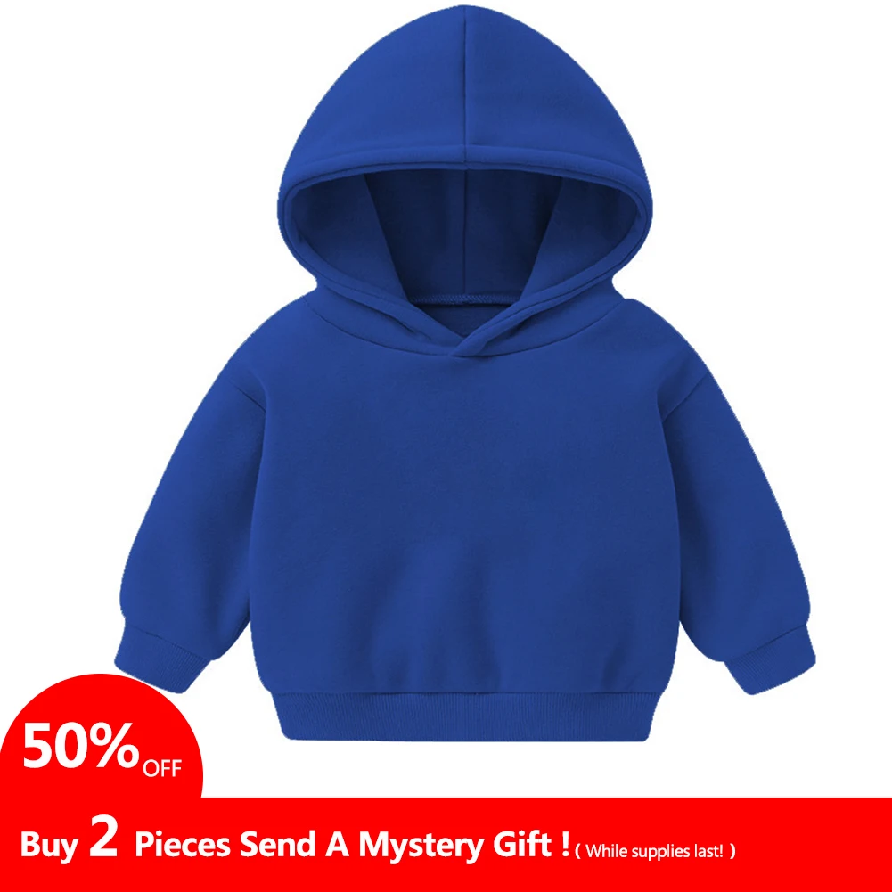 Kids Hooded Sweater 2021 Toddler Baby Boys Girls Clothes Solid Plain Hoodie Sweatshirt Tops Girl