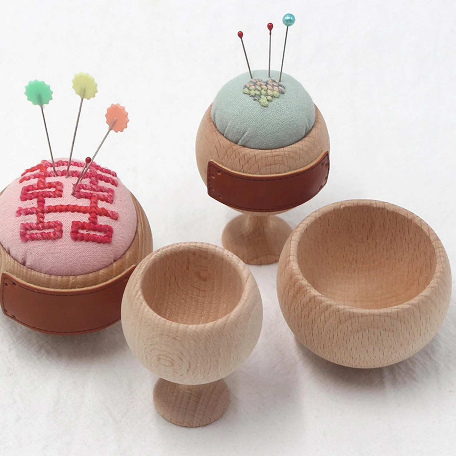 Wooden Base Pincushion Pin Cushion Base Wood Diy Sewing Pin Cushion Wooden Round Aliexpress