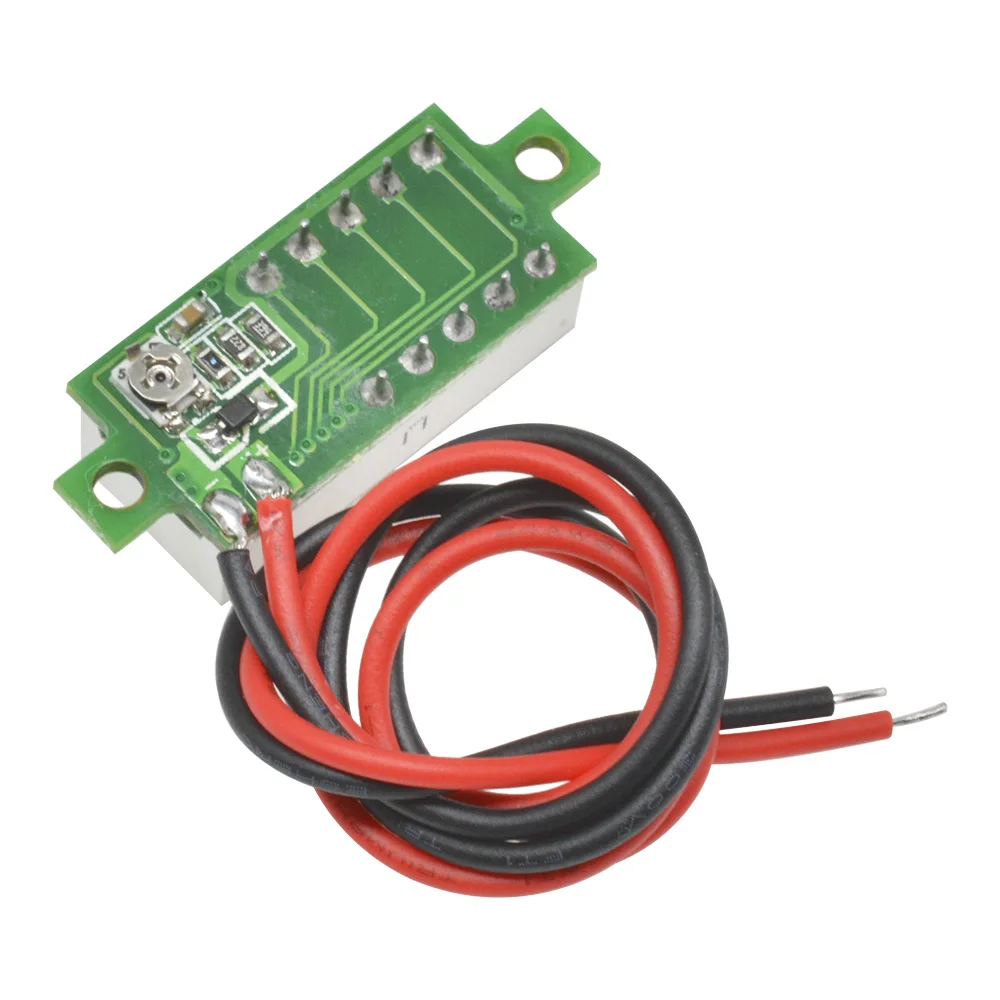 0.28 Inch 3.7V-30V Mini Digital Voltmeter Car Mobile Power Voltage Tester Meter Detector Red/Blue/yellow/green LED Screen 2 wire