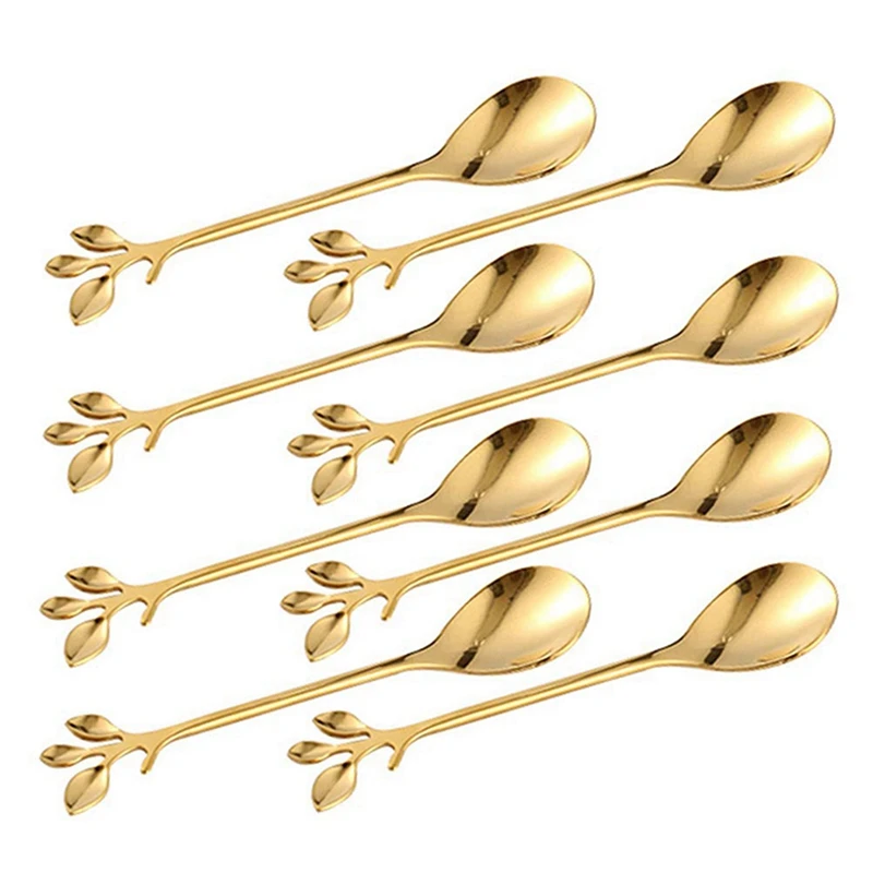 

48X Ice-Cream Tea Stirring Spoons Retro Dessert Demitasse Espresso Spoons Cutlery Kitchen Tableware