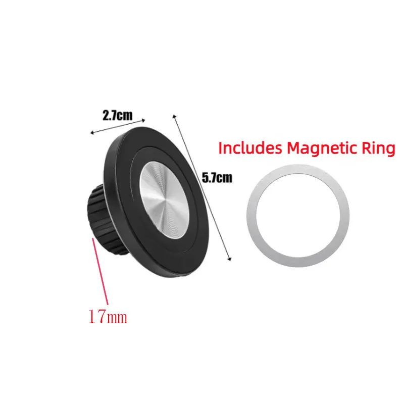Universal 17mm Ball Head Base Magnet Brackets For MagSafe Car Mount Accessories Mini Magnetic Car Phone Holder Parts for iPhone