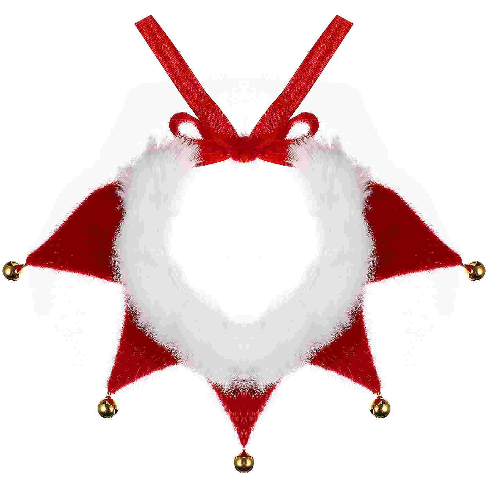 

Pet Christmas Scarf with Bells Decorations Fashion Bandana Pet Holiday Santa Style Neckerchief Holiday Costume Accessory (Size