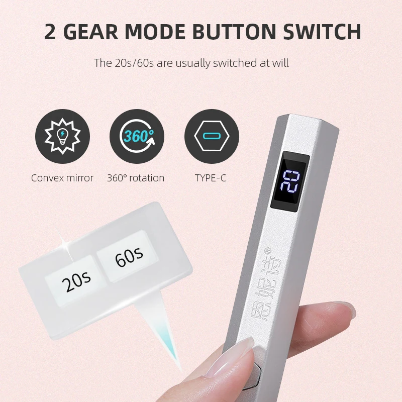 Nail Dryer Machine UV LED Nail Lamp Mini Flashlight Pen Portable Salon Rapid Drying USB Home Phototherapy Professional Tools 2