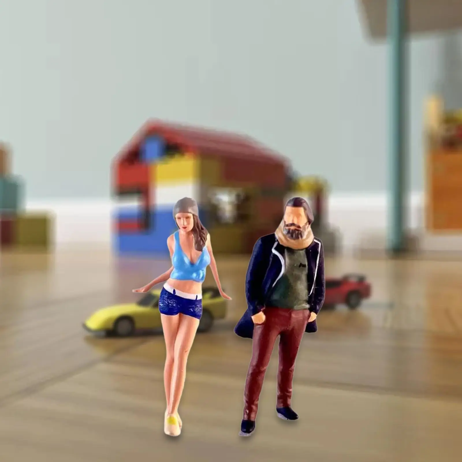 

Фигурки людей в масштабе 1/64, 2 шт., художественный шарф, фигурки дяди из смолы для женщин и мужчин, модель для миниатюрной сцены, микроландшафта