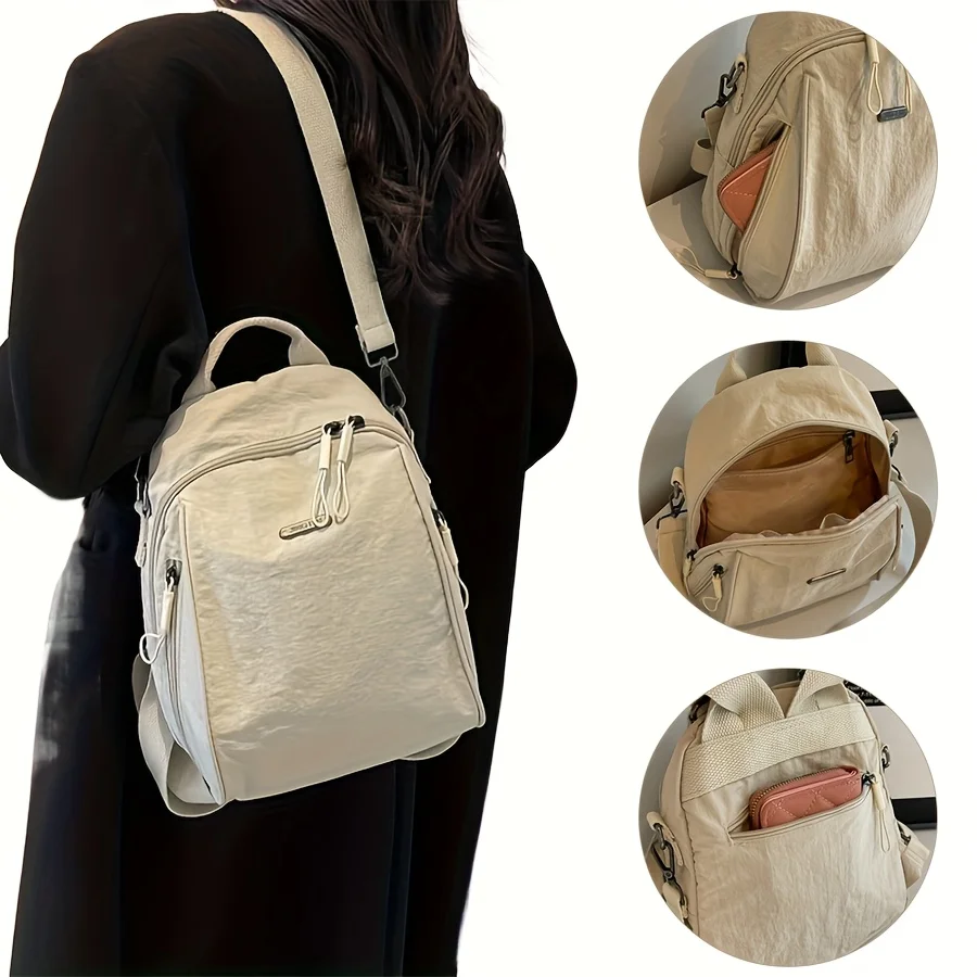 Korean Women's Crossbody Bags Large Capacity Fashion Travel Backpack Daily Commuting Shoulder Lightweight Bag