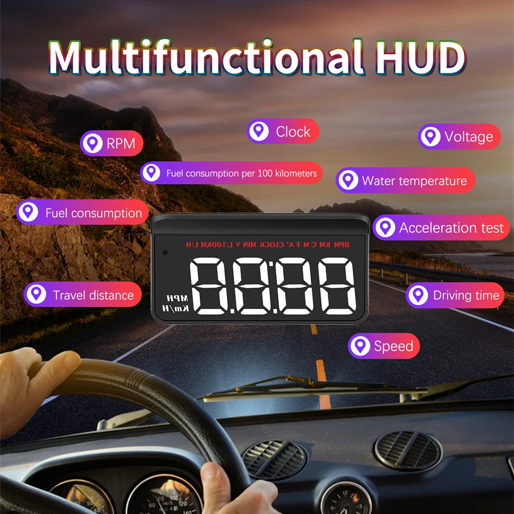 M1 Digital Car Hud Head up Display GPS Windshield Projection Speedometer  with Over Speed Alarm Fatigue Driving Reminder - China Head up Display, Hud