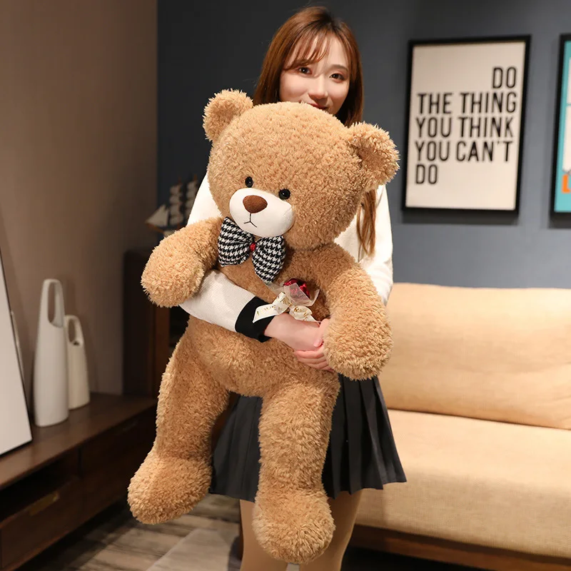 

New Huggable High Quality Teddy Bear With Bow Stuffed Animals Plush Toys Doll Pillow Kids Lovers Birthday Baby Gift