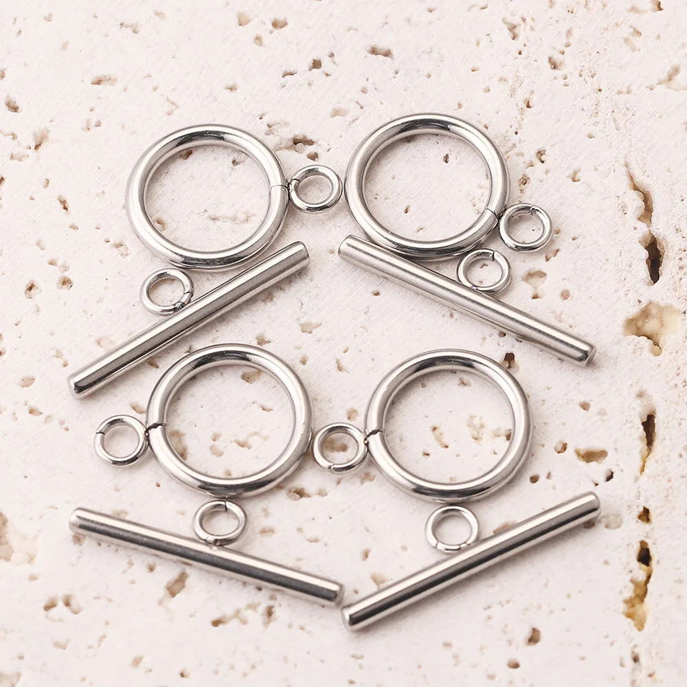 Stainless Steel OT Buckle, Necklace Toggle Clasps Standard Jewelry Connectors End Clasps T Bar Closure DIY Jewelry Making Supplies for Women