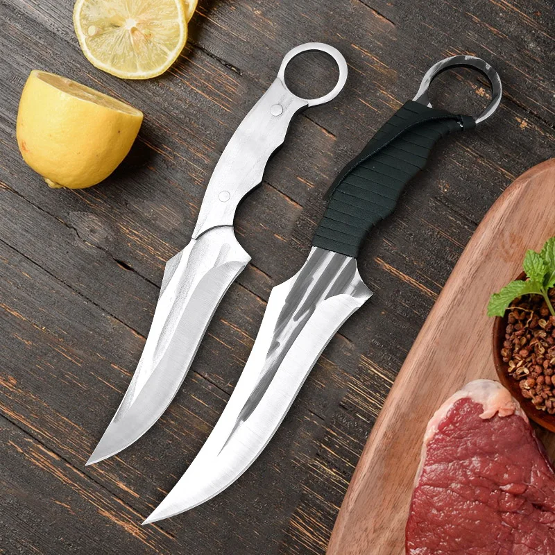 2PCS Set Buther Boning Knife Stainless Steel Handle Utility Knife Chef Cleaver Meat Fish Fruit Sharp Cleaver Kitchen Knives Set