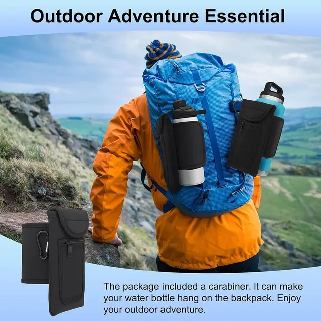 Universal Water Bottle Elastic Sleeve Reusable Gym Accessories Elastic Magnetic Gym Bag Waterproof Water Bottle Pockets 4