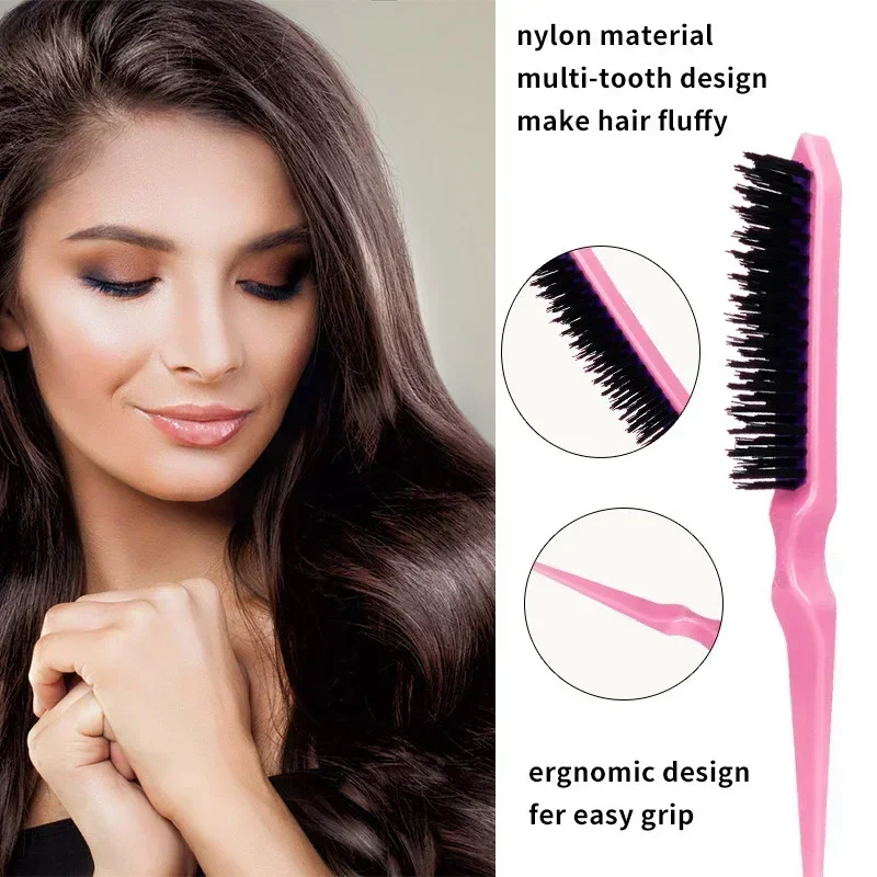 3-10pcs Hair Styling Comb Set Teasing Hair Brush Triple Teasing Comb Rat Tail Combs Edge Brush Hair Tail Tools Braid Tool Loop 3