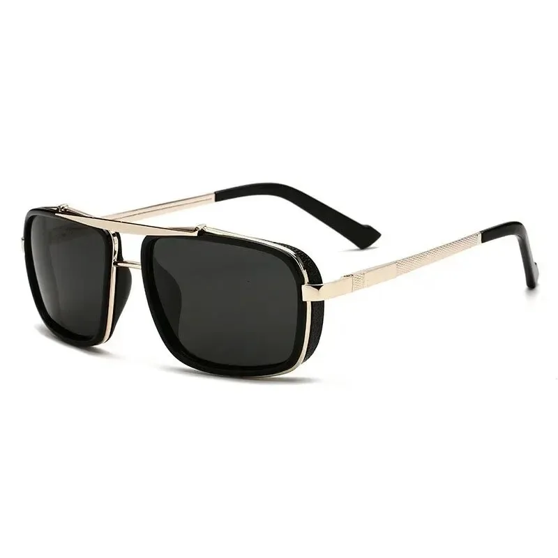 Polarized Punk Sunglasses Men Vintage Fashion Steampunk Square Driving Googles Summer Travelling UV400