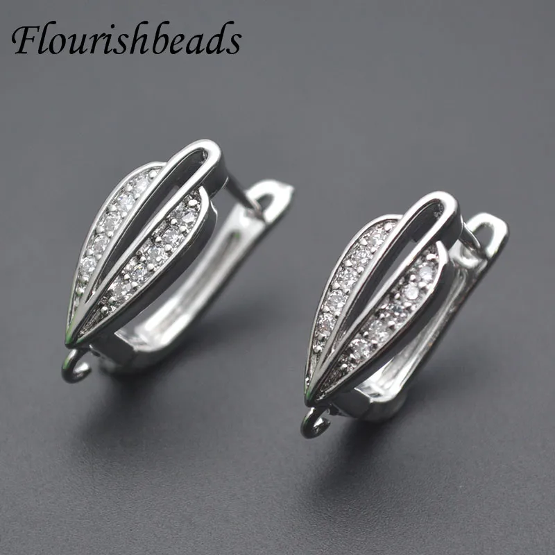 

30pcs/lot High Quality Paved Cubic Zirconia Beads Earring Hooks Earwire Shvenzy for Women DIY Fashion Jewelry Making