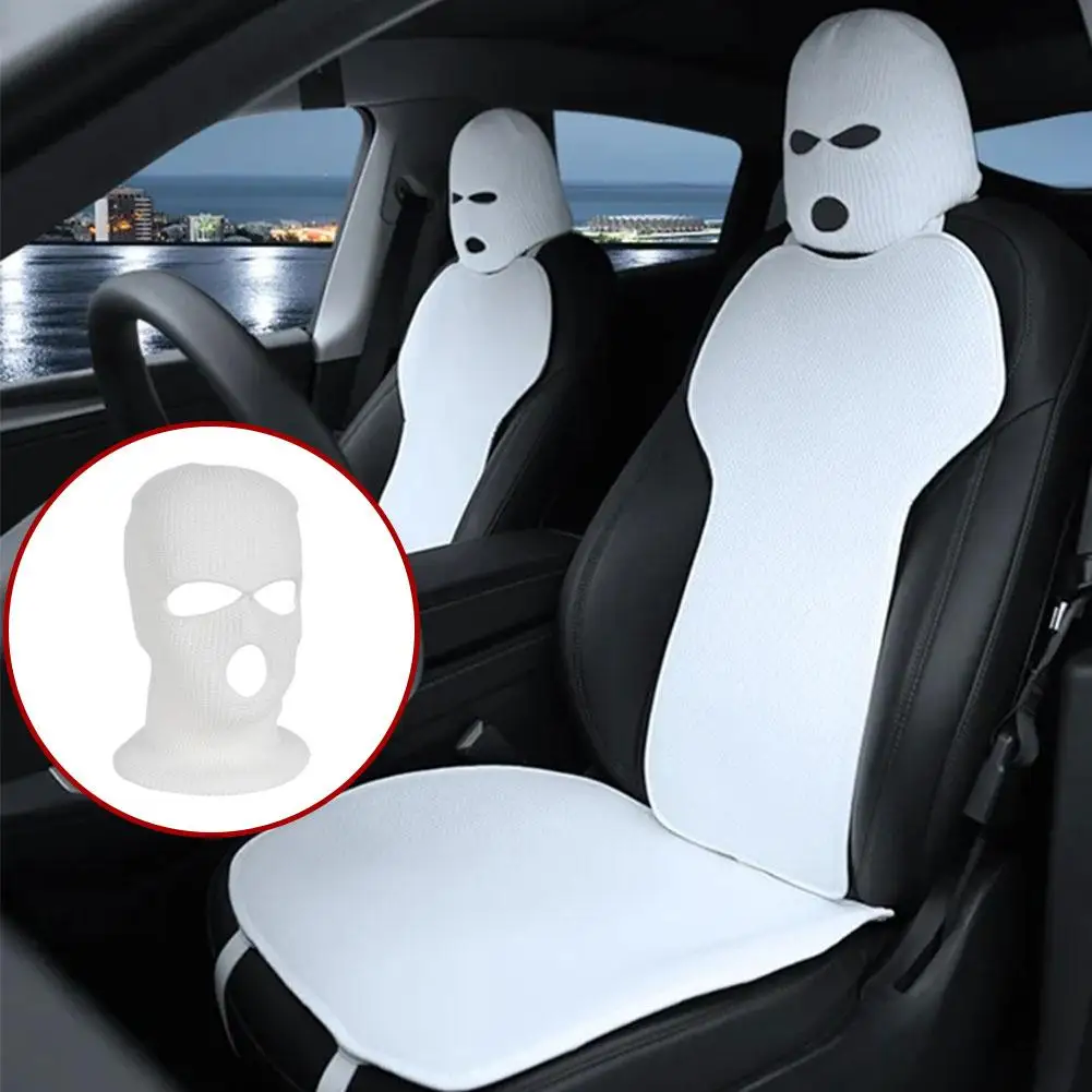 Coprisedile universale per seggiolino auto passamontagna 3 fori copertura completa Halloween natale divertente decorazione per auto per Tesla BMW