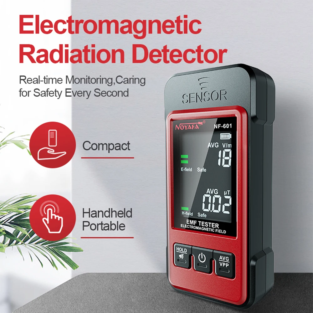 NF-601 Handheld Radiation Detector Geiger Counter Meter Electromagnetic Radiation Tester Dosimeter with Sound and Light Alarm