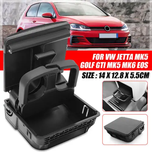 Arrière Accoudoir Console Porte-Gobelet Noir pour VW Jetta Golf 5 6 MK5 MK6