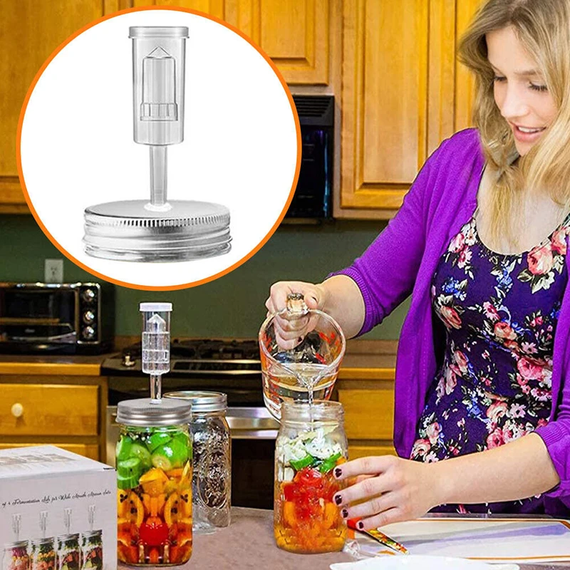 86mm/70mm Wide Mouth Jar Fermentation Lid and Airlock For Preserving Brewing