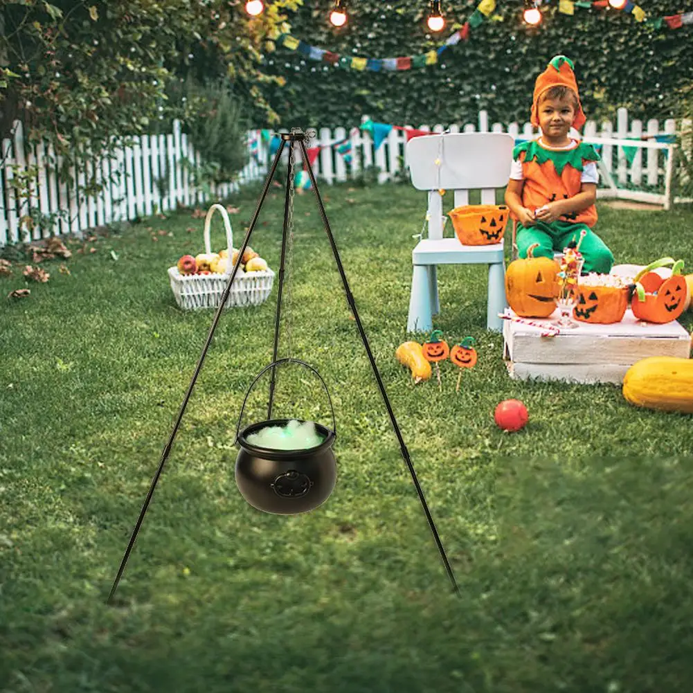

1 Pcs Halloween Decoration Outdoor Campfire Tripod Lights With Tripod Halloween Witches Cauldron On Large Witch Cauldron Bi R4L2