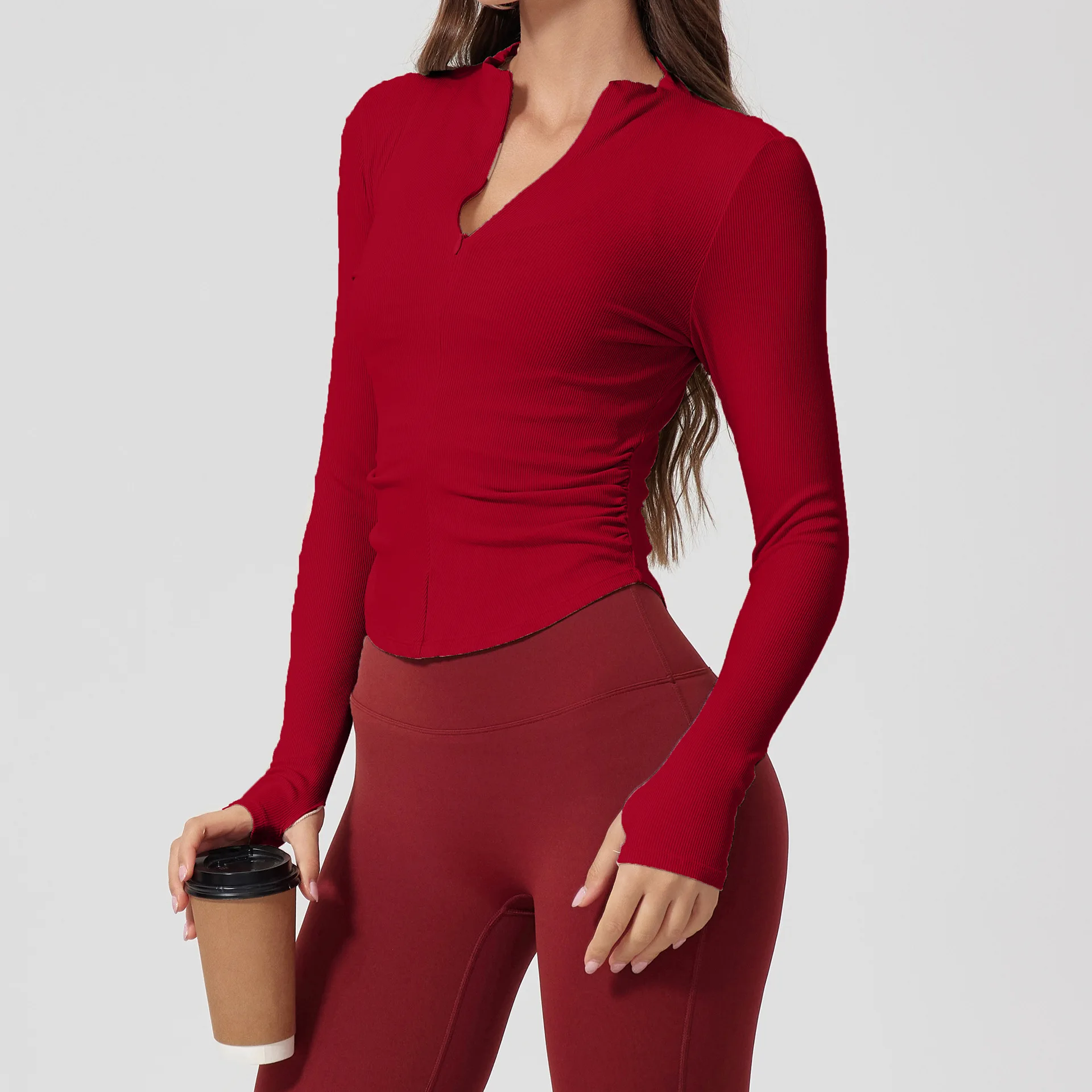 Alpha Pullover Crop Yoga Athletic Slim Fit Shirts Quarter Zip Jackets Gym Clothes Athletic Yoga Running Fitted Tops sports jacket,yoga top,yoga shirt,sports shirt,yoga jacket