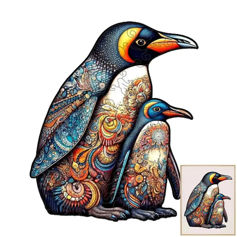 

Wood Puzzles Toy Penguin Jigsaw Board Game Early Educational Activities Learning Toy For Boys And Girls Home Traveling School