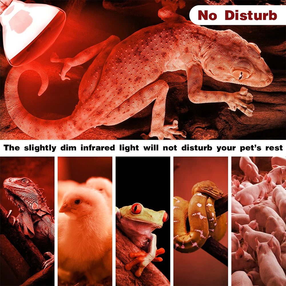 Reptile Lizard Heating Light Bulbs Brooder 100-275W Infrared Heating Lamp for Chick Pet Livestock Insulation Heat Bulb Terrarium