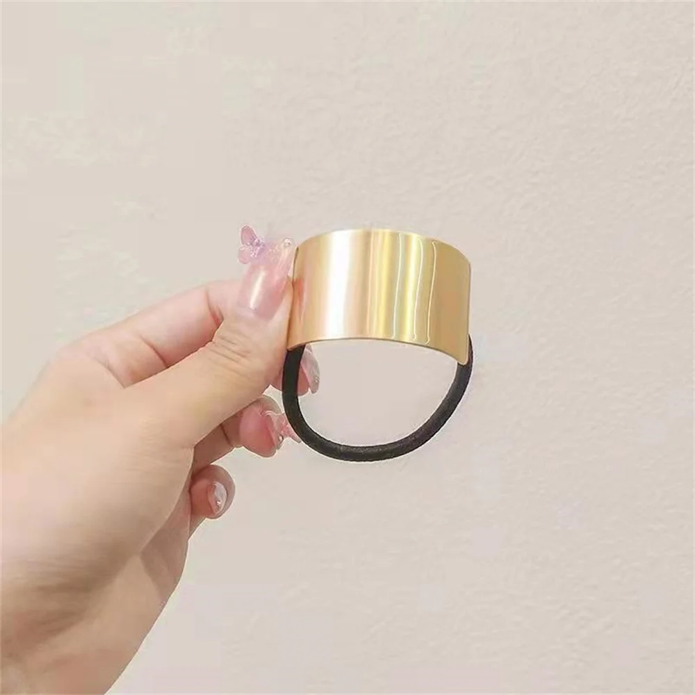1PC Mode Metall Elastische Haarband Korea Haar Zubehör Für Mädchen Frauen Handgemachte Haar Krawatte Kopf Band Haarband ornamente – Detail 9