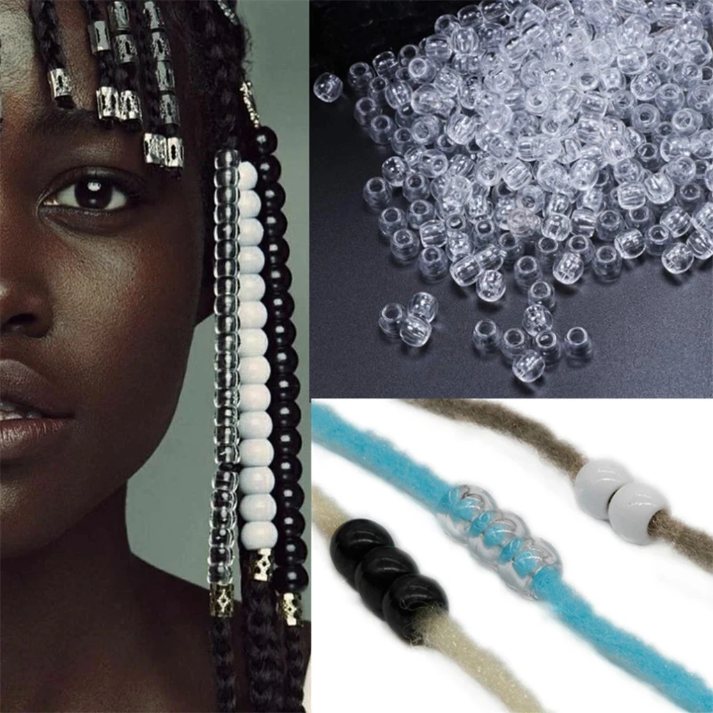 100pcs/set Transparent Resin Hair Beads 5mm Big Hole Dreadlock Beads for  Jumbo Braid Dreadlock Hair Accessories Styling Tools - AliExpress