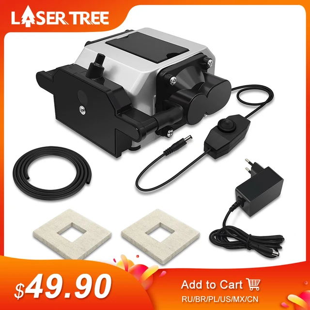 LASER TREE New 24V Electromagnetic Air Pump Lower Noise Compressor with Adjustable Airflow for Laser Head Air Assist 1