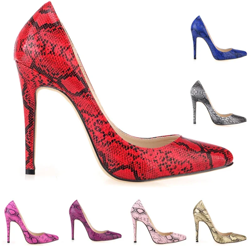 Women Pumps Snake Leopard Zebra Pattern Pointed Toe Thin Heels Shoes Woman Platform Shoes Designer Shoes Women Luxury