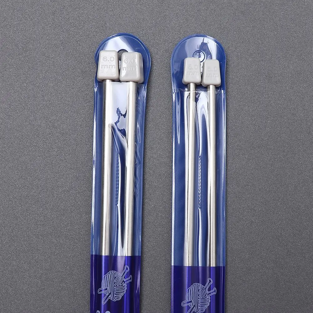 Description Picture 6 of item2Pcs/set 25cm/35cm Straight Knitting Needles Stainless Steel Crochet Hook DIY Sweater Weave Knitting Tools Size 2-5mm