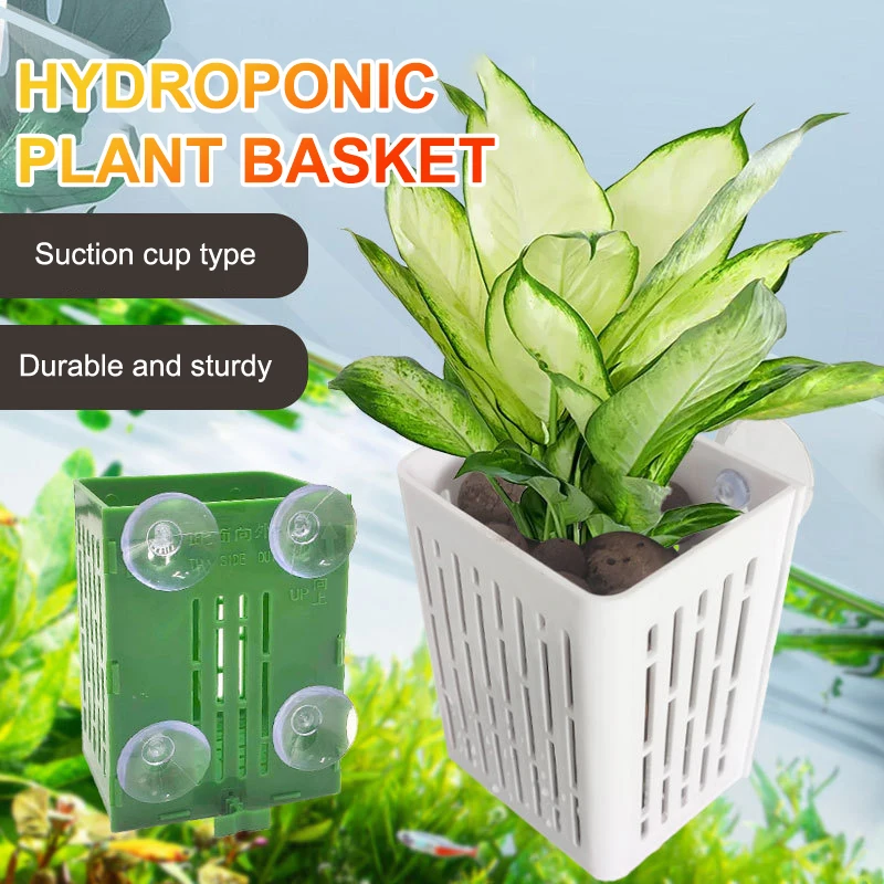 Hanging Suction Cup Hook Aquarium Plant Holder Plastic Aquarium Planter Planter Baskets Aquatic Pot Box Aquascape Decoration fish aquarium,hydroponic planter,plant terrarium container