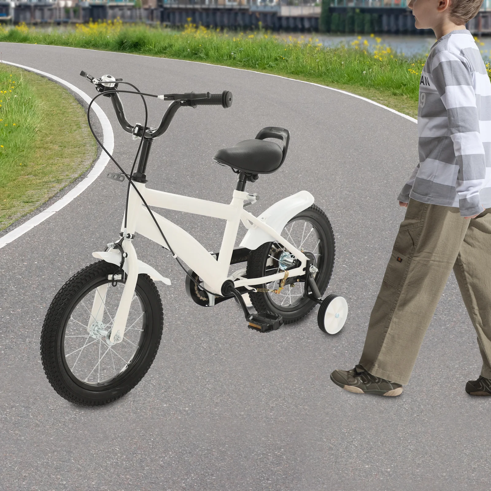 Ovládacia páka na nastavenie výšky sedadla na detskom bicykli