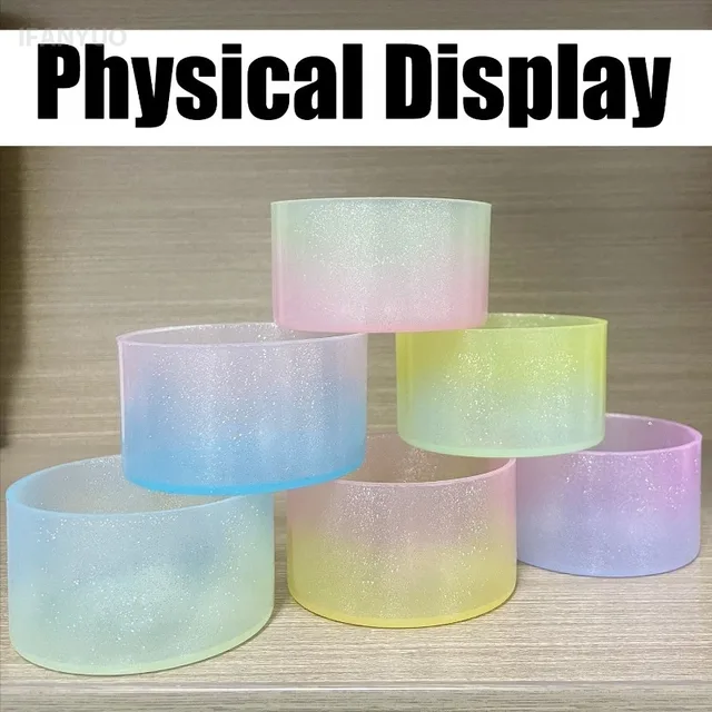 7.5cm Non-slip Water Cup Bottom Sleeve Boot for 40oz Tumbler Cups Base Protective Cover Gradient Glitter Bottle Accessories 6