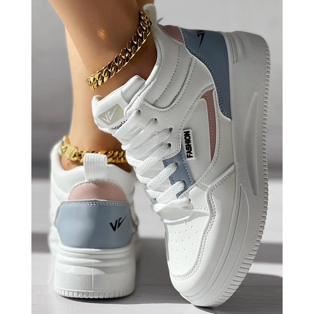 Women Cisscross Tied Round Toe Platform White Sneakers Autumn Women Casual Running Shoes Korean Style Spring Shoes Free Ship