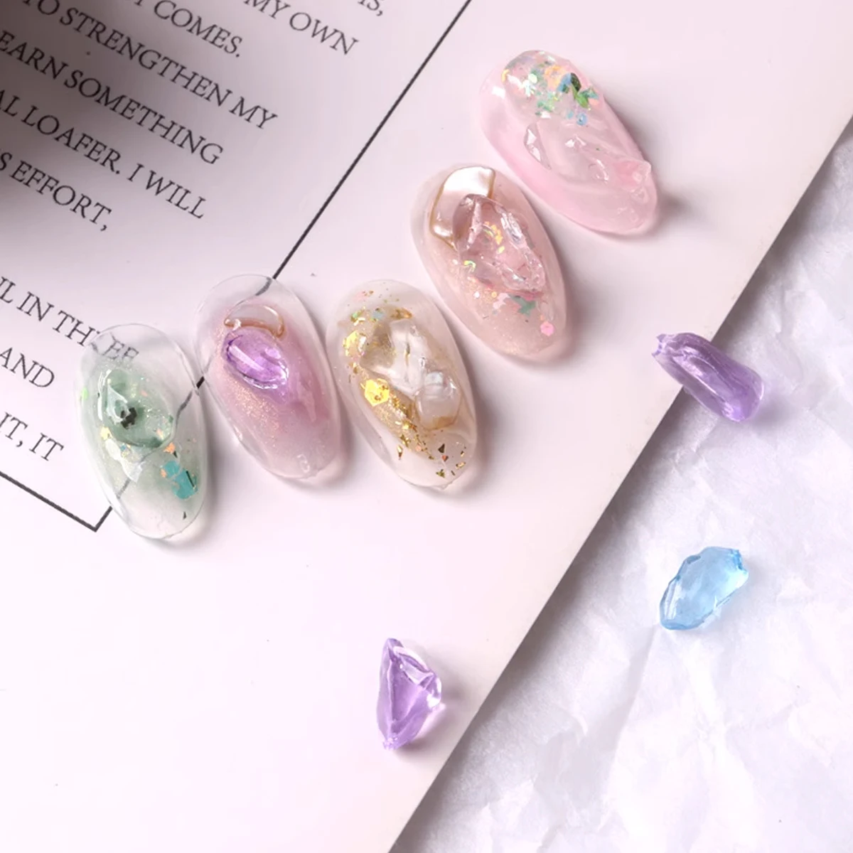 1PC Stone Flower Silicone Mold For Nails Decorations 3D Acrylic Stamping Plates DIY Design Manicure Mold 5