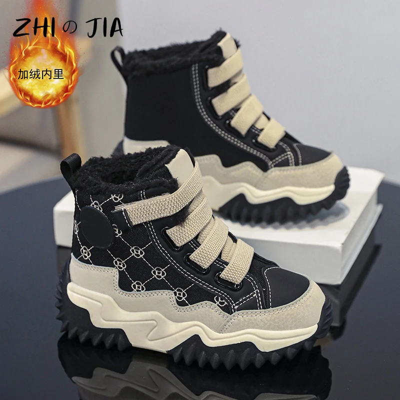 53127-5f4046.jpg Kids’ Winter High Top Sneakers Plush Warm Outdoor Shoes