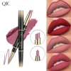 QIC double head lipstick pen waterproof not makeup makeup color two in one fine tube mouth Red lip line pen 1