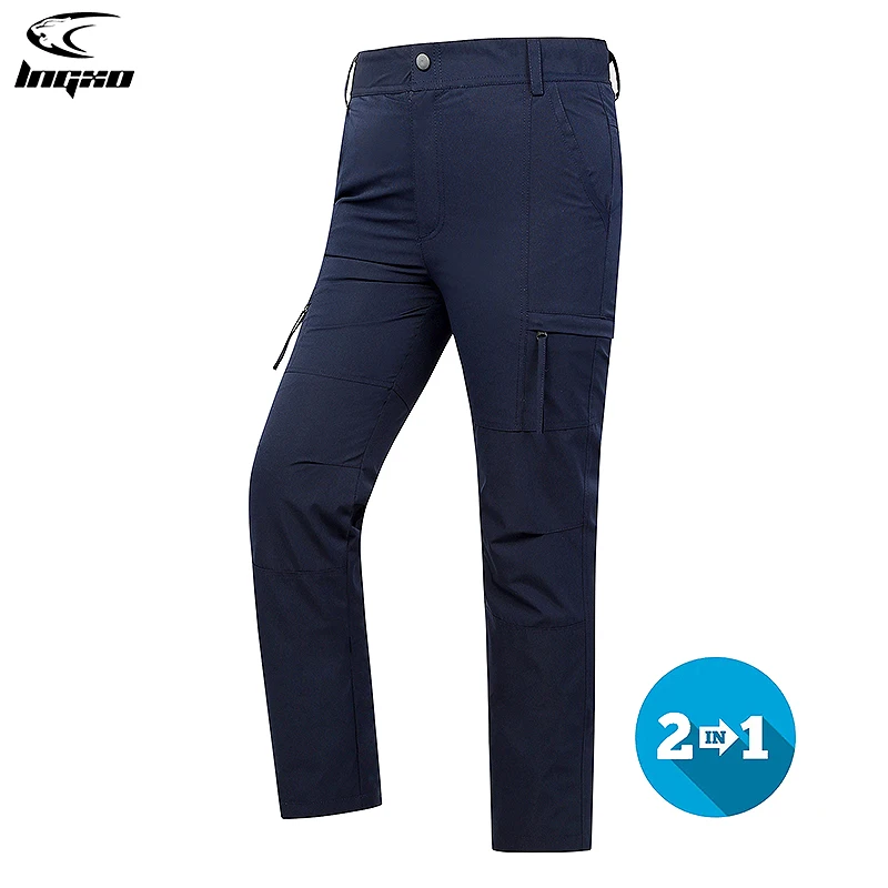 LNGXOMenWomenCampingPantsUnisexDetachableLiningWaterproof