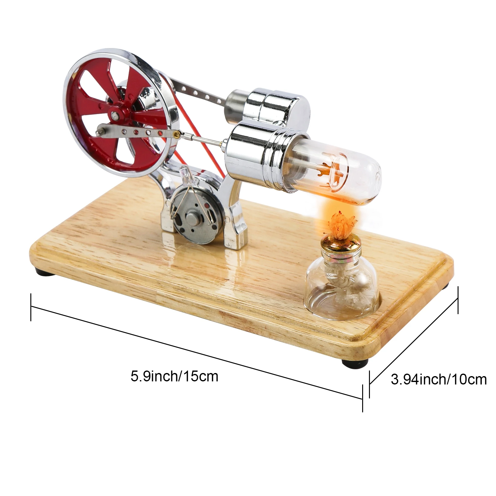 【New Hot】Stirling Engine Kit Electricity Generator Motor Model Physical Generator Model with LED Light Flywheel Design