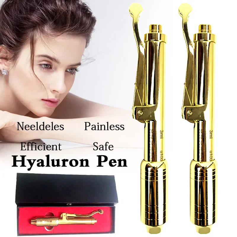 24k 0.3ml Gold Hyaluronic Acid Pen High Density Atomizer Lip Anti Wrinkle Lifting Meso Gun Needle-free Mesotherapy Nebulizer