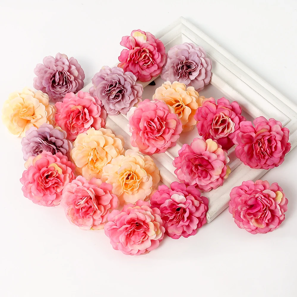 Künstliche Rose Blumen Seide gefälschte Blumen Kopf für Wohnkultur Garten Ehe Hochzeit Dekoration Braut Handwerk Kranz Zubehör – Detail 3