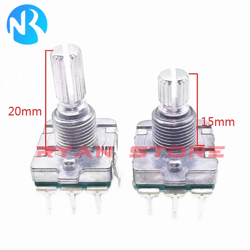 Potenciômetro Rotativo Digital com Interruptor Codificador tipo Ec16 Pulso de 24 Posições Eixo Floral 5pin 15 mm 20 mm Pcs