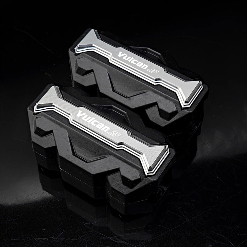 VULCANS Motorcycle Crash Bar Bumper Engine Guard with Decorative Block