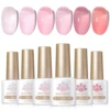 BORN PRETTY 6pcs Crystal Amber Gel Nail Polish Set Jelly Pink Nude Winter Semi Permanent Soak Off UV LED Varnish Manicure Kits 3