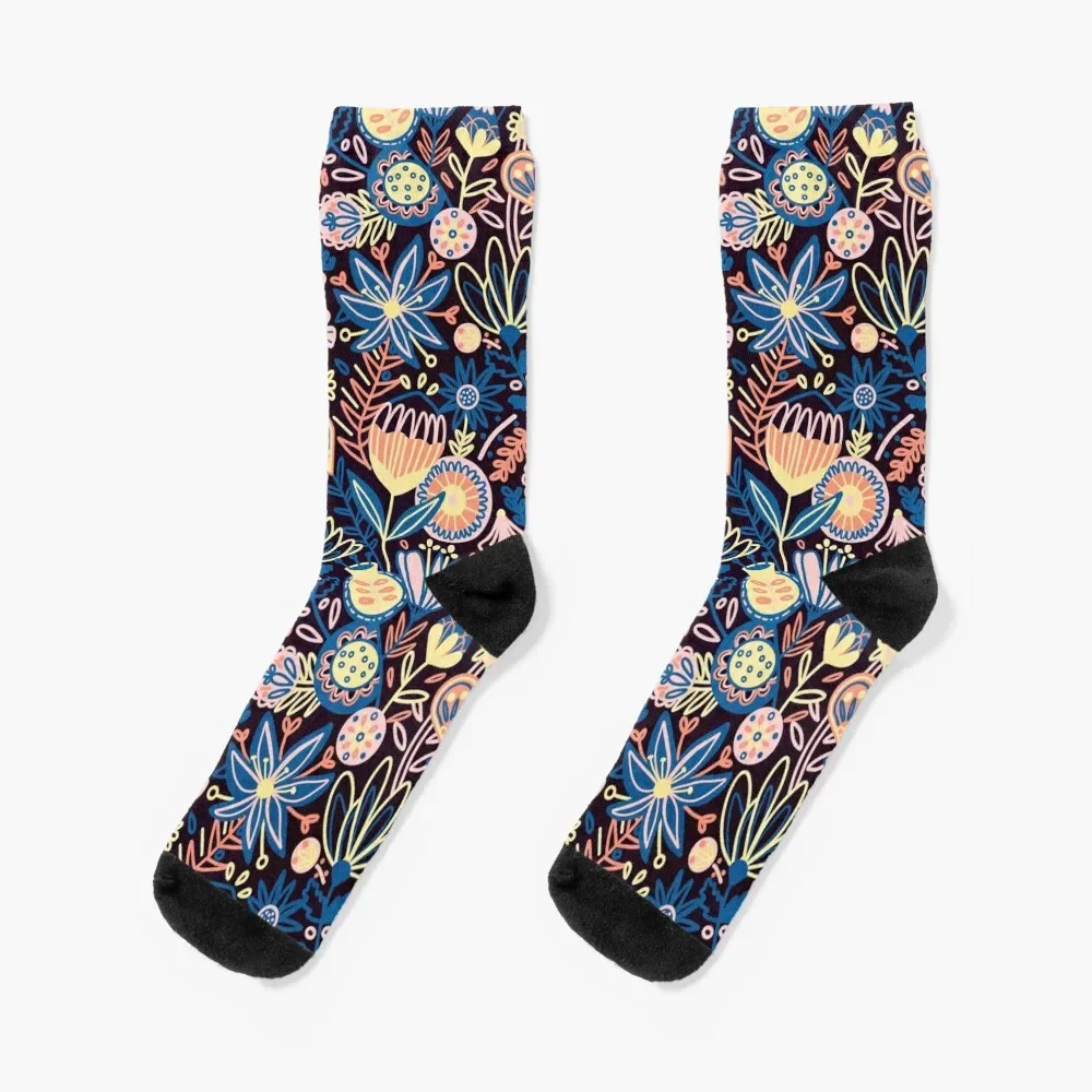 

Dark Floral Socks valentine gift ideas winter thermal Run Boy Socks Women's