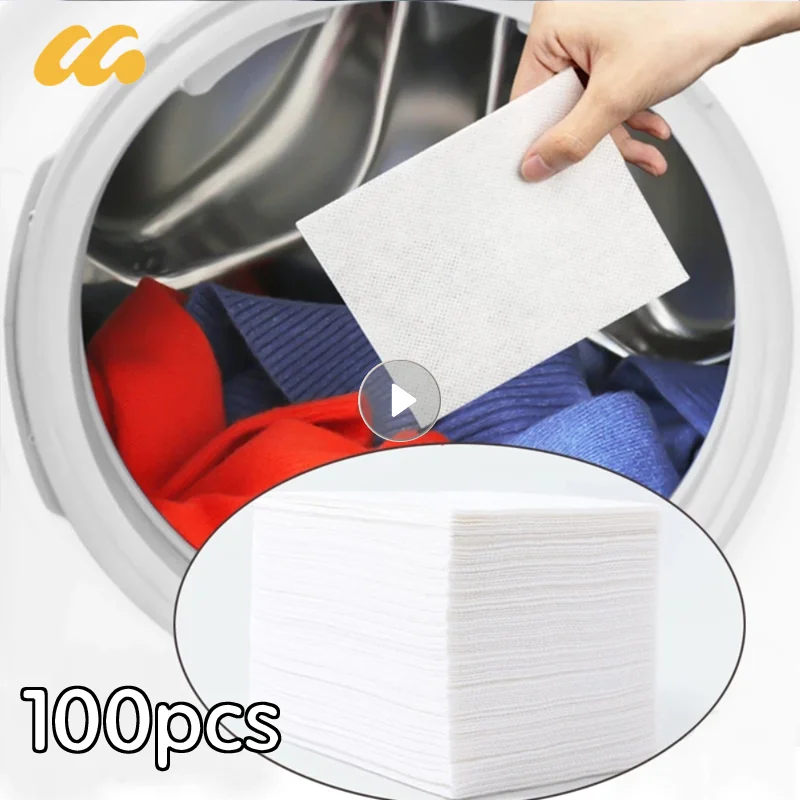 100 Stuks Wasmachine Gebruiken Gemengd Verfbestendig Kleurabsorptievel Anti-Geverfd Doek Wasgoed Papier Kleur Vanger Grijper Doek