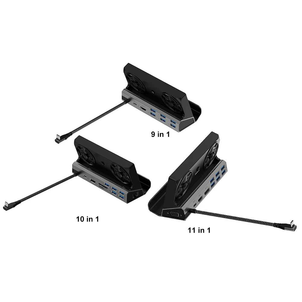 TV 베이스 스탠드 기가비트 이더넷 1000Mbps 도크 콘솔 허브 타입 C USB 3.0 2.0 USB C 도킹 스테이션 PD 100W RJ45 (ROG Ally 게임용)