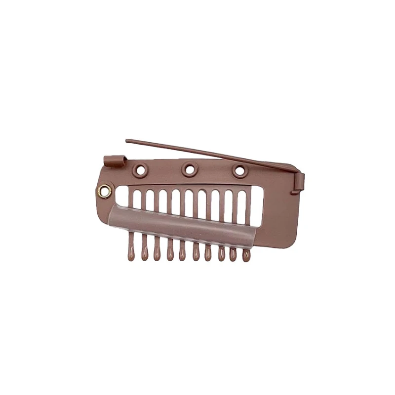 New 30pcs chunni clips 3.6cm 10 Teeth Snap Clips with Safety Pin For Weft Hair Extensions