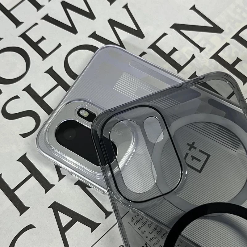 Magnetic Transparent Hard Phone Case with Slim Shell Bumper