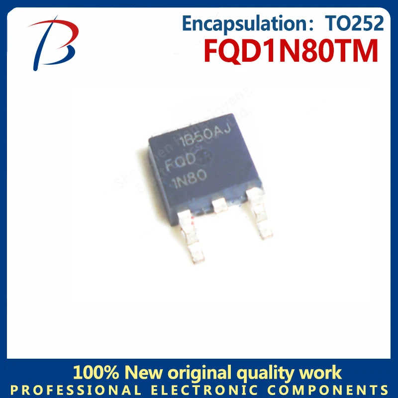 

10 шт./Лот FQD1N80TM FET N-канальный 800 В 1A 20 Ом пакет TO-252 МОП трубка